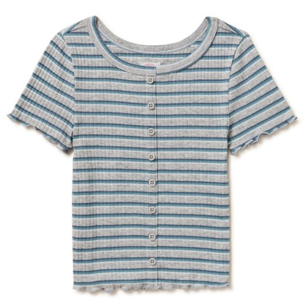 EUC Wonder Nation Girls Short Sleeve Ribbed Top, Sz XL (14-16) Plus